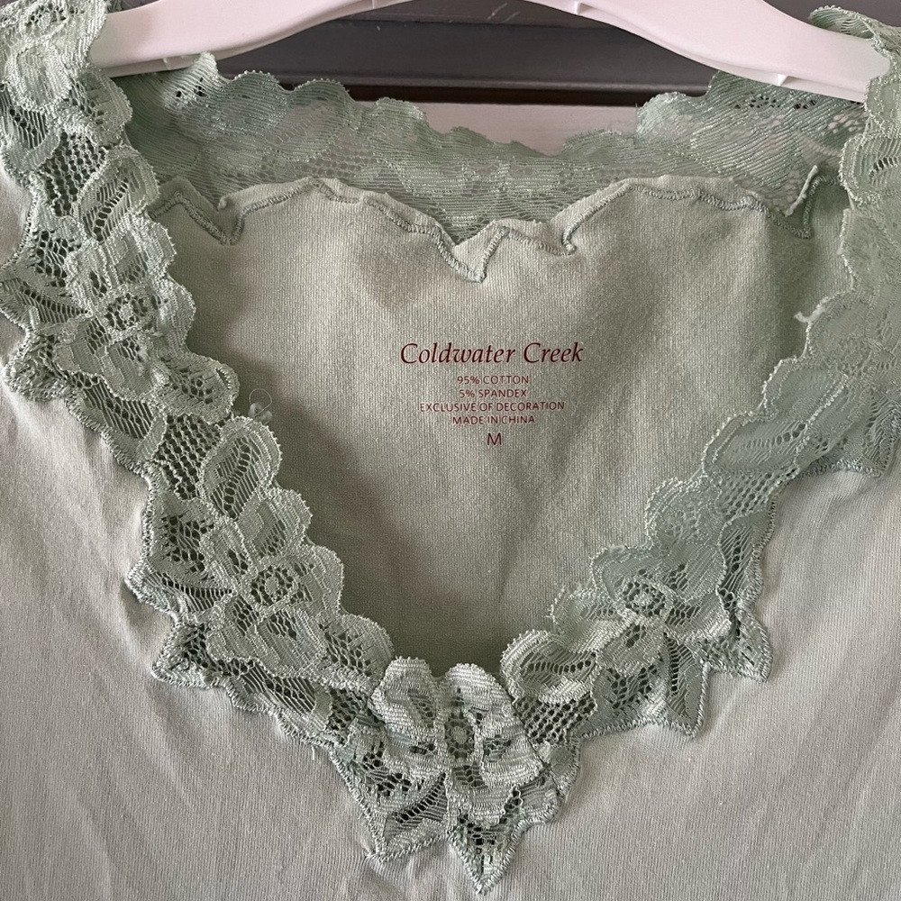 Coldwater Creek  Lace Chemise with V-Neck